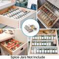 4/2 Layer Spice Drawer Organizer Adjustable Acrylic Spice Jars Rack Tray Expandable Seasoning Organizer Cabinet Kitchen Shelves. 