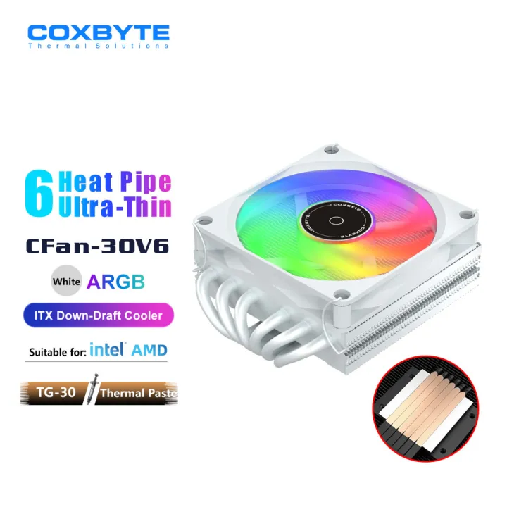 COXBYTE%20CPU%20Cooler%20ITX%204Pin%20PWM%20RGB%206%20Heat%20Pipes%20CPU%20Air%20Cooler%20For%20AMD%20AM4/5%20Intel%20LGA1700%201150%201155%201200%20Processor%20Cooling%20Fan%20-%20Image%203