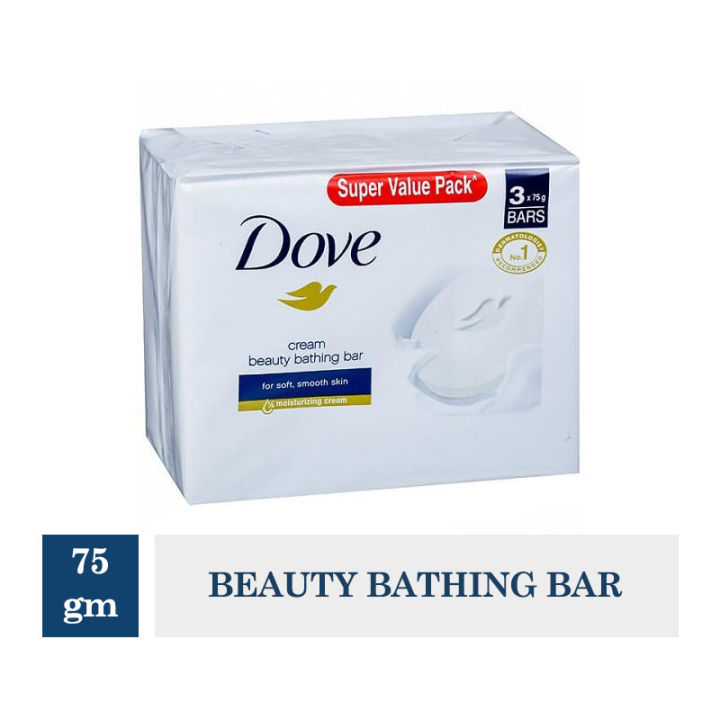 Dove Cream Beauty Bathing Bar (75g×3)(Pack of 3)
