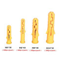 100-400pcs Ribbed Plastic Expansion Pipe M6 M8 M10 Plug plastic pipe Nylon Column Expansion Screw Anchor Plug Wall plugs.