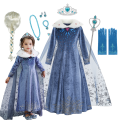 Elsa Dress for Girl Princess Birthday Party Winter Costume Kids Cosplay Frozen Evening Long Sleeve Clothes Snow Queen.