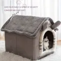 Foldable Pet House Removable Washable Cat House Puppy Cave Sofa Pet Bed House for Extra Small Dogs and Small and Medium Cats. 