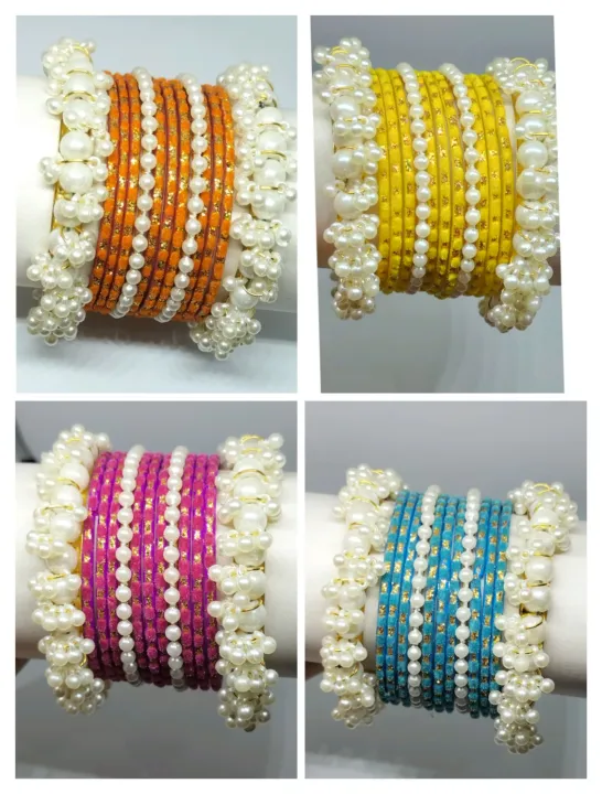 Pearl%20And%20Velvet%20Bangles%20Set%20For%20Girls%20And%20Women/%20Trending/Fashion/Bangles%20-%20Image%202