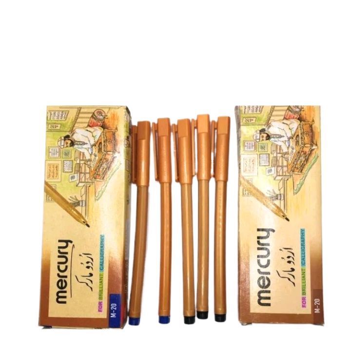Mercury Urdu Calligraphy Marker–Urdu Cut Marker–10 Pcs/Box–Available in Blue & Black Colors