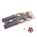 Vintage Suspenders Men Women Adult Leather Trimmed Button End Y Back Adjustable Elastic Trouser Braces Straps Belt Wedding Party.