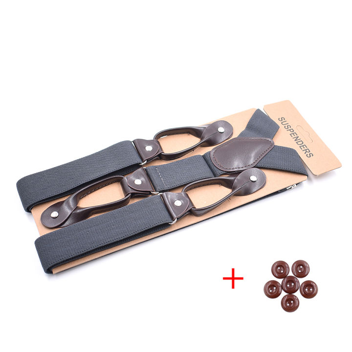 Vintage%20Suspenders%20Men%20Women%20Adult%20Leather%20Trimmed%20Button%20End%20Y%20Back%20Adjustable%20Elastic%20Trouser%20Braces%20Straps%20Belt%20Wedding%20Party%20-%20Image%208