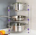 5 Tier Pan Rack Stainless Steel Pan Pot Organiser Rack Adjustable Multi-Layer Rack Saucepan Stand Pans Lid Storage Shelf Cookware Organizer Holder Standing Storage Cabinet Thicken Steel Tube. 