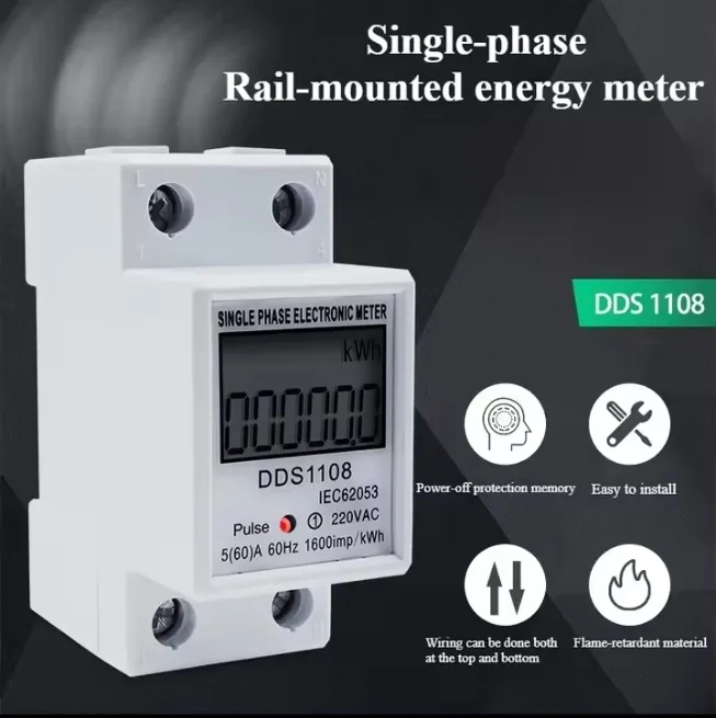 Single%20phase%20energy%20meter,%20DDS1108,%20electronic%20kWh%20meter,%20digital%20electricity%20meter,%20220V%20power%20meter,%20LCD%20display%20meter,%20compact%20energy%20meter,%20IEC62053%20standard,%20household%20energy%20monitor,%20guide%20rail%20installation%20-%20Image%203