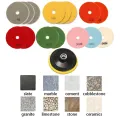 16pcs 100mm 4 inch Diamond Polishing Pads Kit Wet/Dry for Granite Stone Concrete Marble Polishing Use Grinding Discs Set. 
