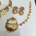 Traditional Set with Matha Patti Nath and Jhumki, Gold Style Set, Sindhi Jewelry. 