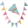 Colourful Jute Linen Pennant Flags Festival Bunting Banners Party Hanging Wedding Hanging Banner Party Garland for Home Decor.