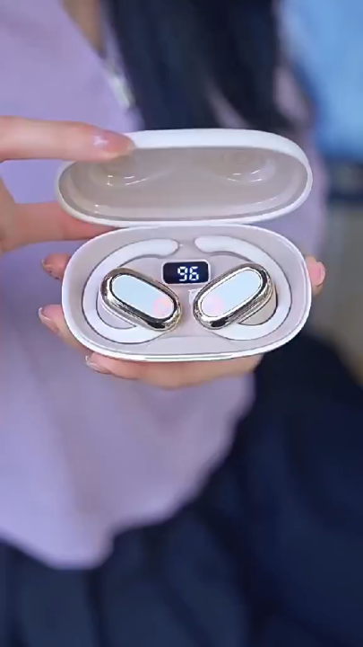 VEHOP S300 OWS Open Ear Wireless Earbuds with Display, ENC Mic for Crystal-Clear Calls, 60hr