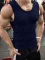 Summer Men's Vest Stripe Gym Tank Top Men Fitness Sleeveless Shirt Male Exercise Sports Vest Undershirt Bodybuilding Clothing. 