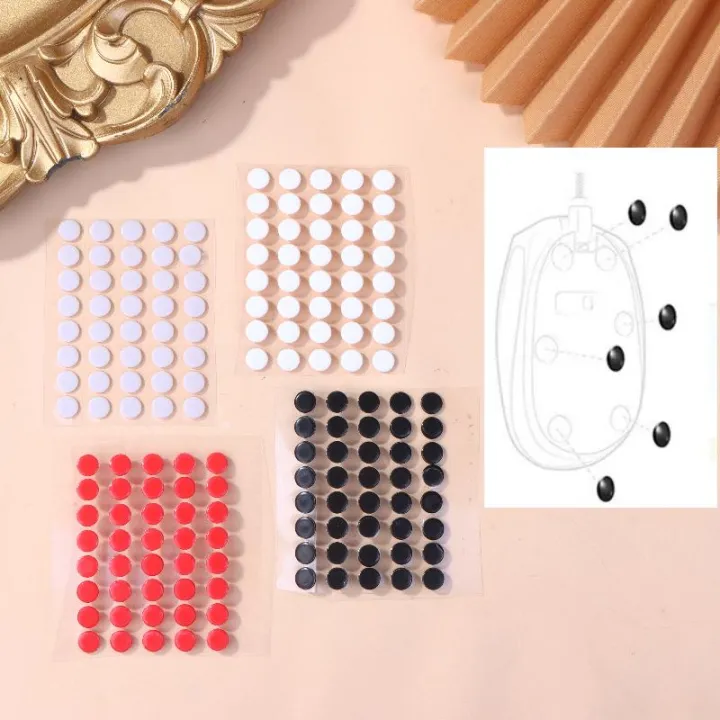 40Pcs%206.5mm%20Diameter%200.8mm%20Thickness%20Small%20Dots%20Universal%20Mouse%20Skates%20For%20Rubberized%20Mouse%20Foot%20Glide%20Feet%20Sticker%20-%20Image%202