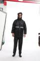 New alitech navy blue reflective stripe rain coat hooded waterproof rain suit. 