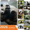 1PC Charming Bamboo Forest Panda Calendar, Fit For Home Decor, Great For Wildlife Lovers, Nice New Year Present. 
