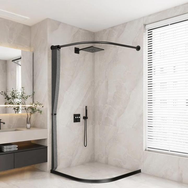 Foldable%20Magnetic%20Shower%20Curtain%20Waterproof%20Privacy%20Dry%20Wet%20Separation%20Bathroom%20Curtain%20for%20Home%20Apartment%20Dorm%20-%20Image%204