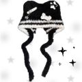 Women’s Gothic Harajuku Punk Lolita Y2K Spicy Girls Original Subculture Bear Hat Cute Little Bone Cross Star Wings Wool Hats.