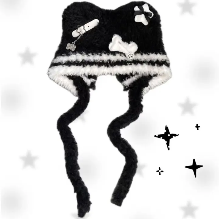 Women%E2%80%99s%20Gothic%20Harajuku%20Punk%20Lolita%20Y2K%20Spicy%20Girls%20Original%20Subculture%20Bear%20Hat%20Cute%20Little%20Bone%20Cross%20Star%20Wings%20Wool%20Hats%20-%20Image%207