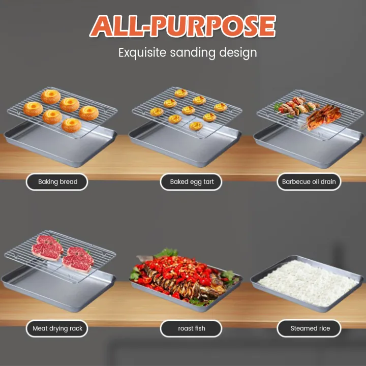 Stainless%20Steel%20Baking%20Pan%20Tray%20With%20Wire%20Rack%20Cake%20Baking%20BBQ%20Pan%20Tray%20Plate%20Oven%20Brownie%20Rack%20Cooking%20Roasting%20Grilling%20Tool%20-%20Image%207