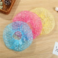 6pcs Wave Point Shower Cap Waterproof Thicken High Quality Hair Salon Elastic For Women Bath Hat Hair Cap Bathroom Products. 