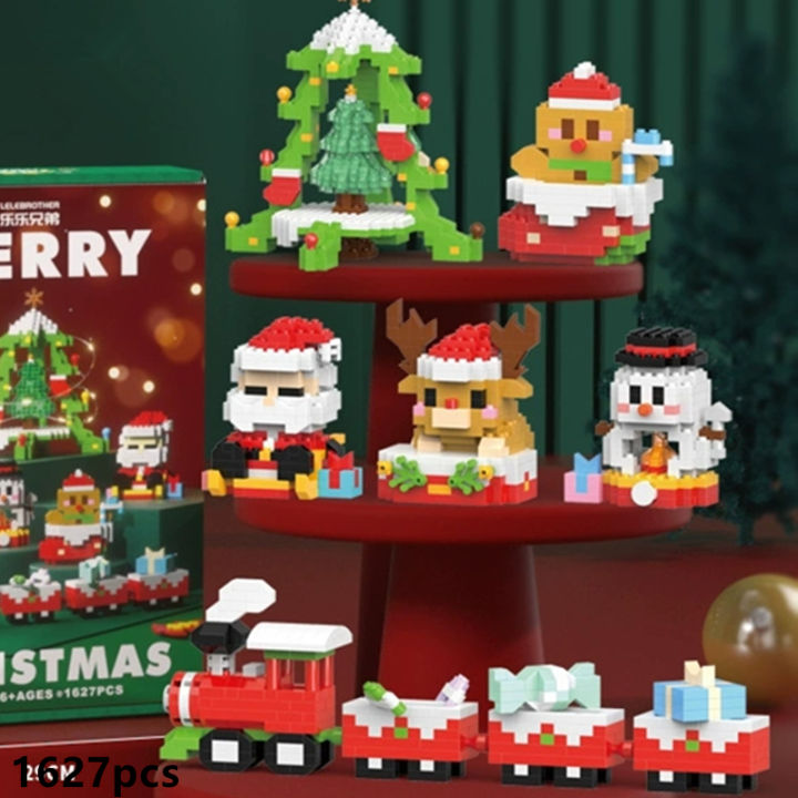 DIY Christmas Tree Elk Deer Santa Claus Train Decorations Architecture ...