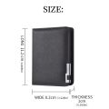 Black Faux Leather Small Slim Business-Style Wallet - Multiple Card Slots, Credit Card and Driver's License Holder, Geometric In. 