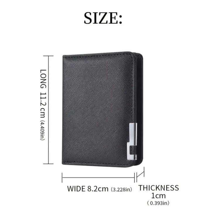 Black%20Faux%20Leather%20Small%20Slim%20Business-Style%20Wallet%20-%20Multiple%20Card%20Slots,%20Credit%20Card%20and%20Driver's%20License%20Holder,%20Geometric%20In%20-%20Image%202