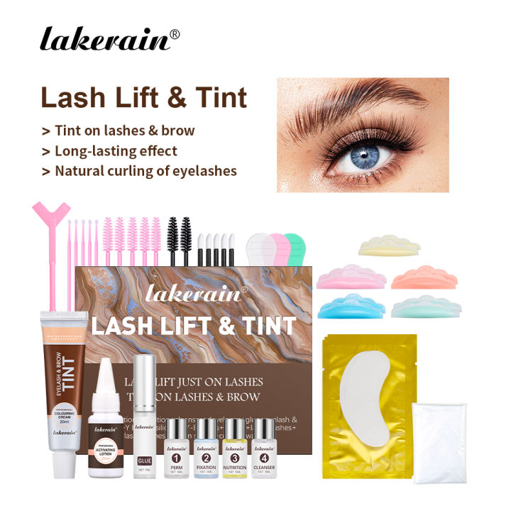 Lash Fast Lift And Tint Kit Professional Eyelash Perm Kit 2 in 1 Lashes Tint Brow Lashes Tint Brow Dye Eyes Makeup Tools