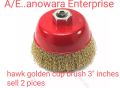 2pices hawk Golden Cup Brush for Removing Rust, Paint and Polishing professional high quality.