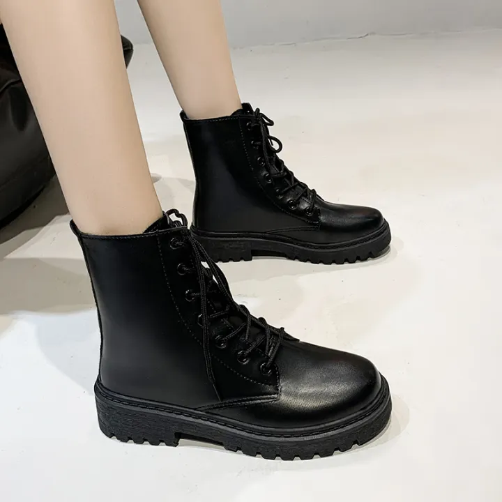 New%20Style%20Round%20Toe%20Square%20Heel%20Cross%20Strap%20Fashionable%20Women's%20Shoes%20Casual%20and%20Comfortable%20Plus%20Velvet%20Warm%20Short%20Boots%20-%20Image%202
