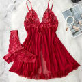 Red Sexy Lingerie Erotic Underwear Sets Transparent Porno Lace Bra And Panty Set Lingerie women Hot Sleepwear Babydoll Dress. 