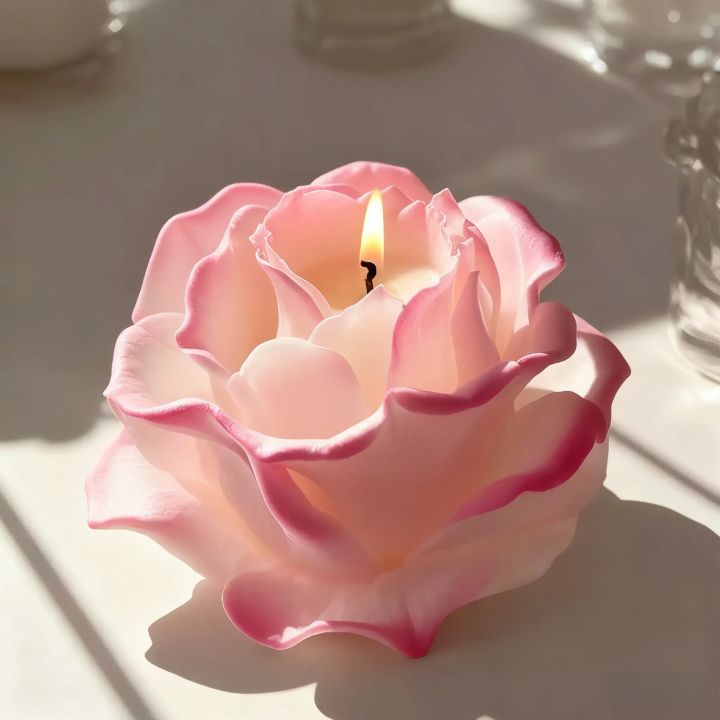 1 Piece 3D Elegant Rose Silicone Mold - Reusable Flexible Mold for Candle, Resin Art, Handmade Soap and Clay Making, Exquisite Petal Design, Home Decoration, Valentine's Day , Floral Shape, Special  for Craft Enthusiasts