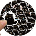 40PCS Cute Little Black Briquette Cat Stickers Waterproof Cartoon Decoration Laptop Cup Phone Suitcase Kids  Toy Decal. 