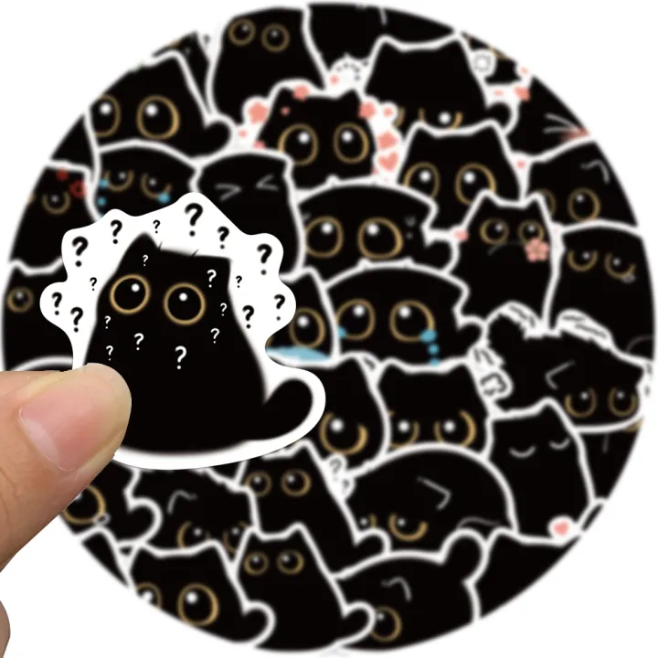 40PCS%20Cute%20Little%20Black%20Briquette%20Cat%20Stickers%20Waterproof%20Cartoon%20Decoration%20Laptop%20Cup%20Phone%20Suitcase%20Kids%20%20Toy%20Decal%20-%20Image%204