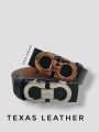 Original Leather Belt for Men Brown Tan Black Dress Casual Fashionable Size 36-48 Inches. 