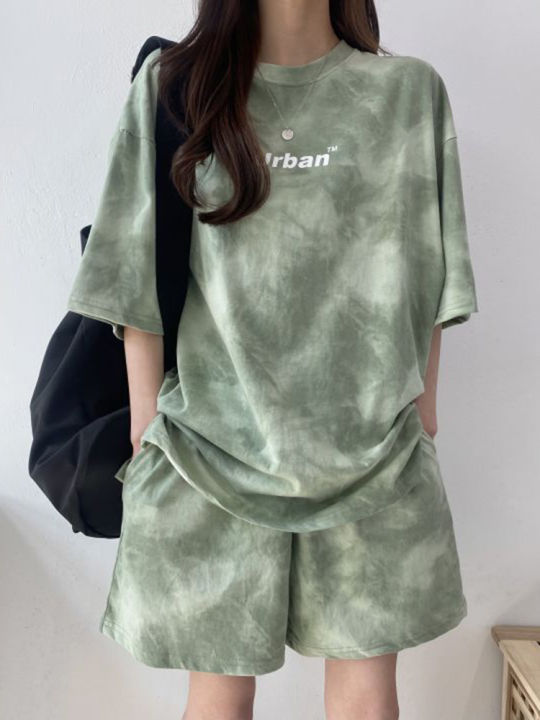 Women%20T-Shirt%20Shorts%20Suit%20Set%20Casual%20Tie%20Dye%20Loose%20Tshirt%20and%20Wide%20Leg%20Middle%20Shorts%20with%20Pockets%20Female%20Soft%20Summer%20Shorts%20Sets%20-%20Image%204