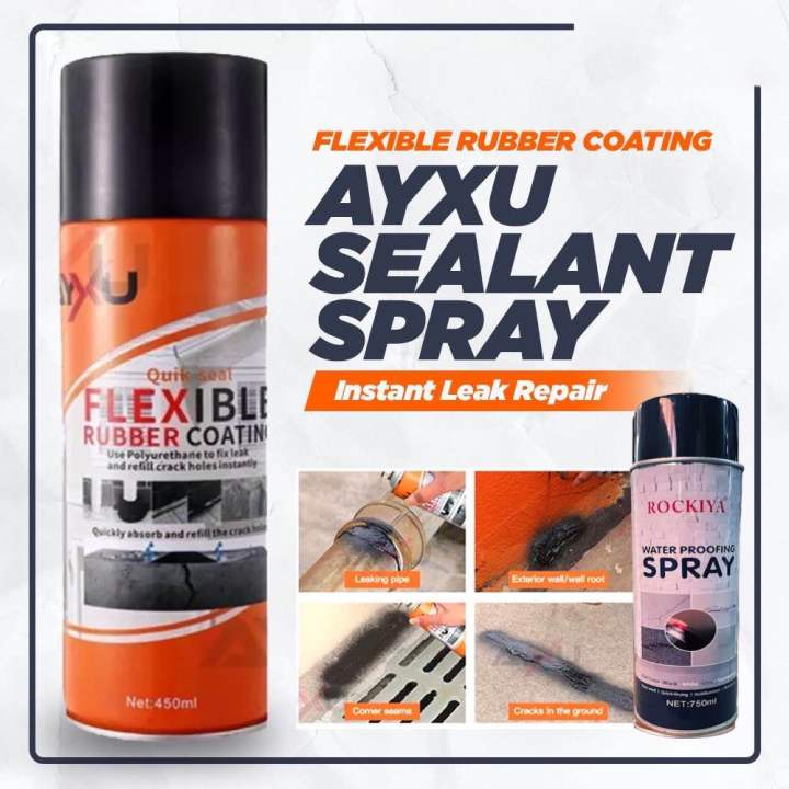 AYXU Original Quick Seal Flexible Rubber Coating (450ml) Waterproof Spray Sealant High Quality Quick Seal Flexible Rubber Coating Rubberized Super ..