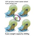 1.25"(4 pes Swivel 1set )cream PP lylon Quality caster wheel rotate 360 degree All Furniture & Trolley use 4 pes Weight Capacity -200kg.
