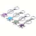 Sea Turtle Natural Crystal Stone Keychain Gemstone Chakra Keyring Natural Gemstone Cute Sea Turtle Keyring Energy Stone Keychain. 