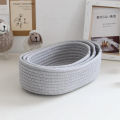 Desktop Storage Basket Toys Cosmetics Office Stationery Storage Box Hand Woven Cotton Thread Storage Basket Boat Shaped Basket.