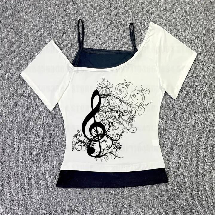 Summer%20Fashion%20Street%20Versatile%20T-shirt%20Gothic%20Punk%20Hand-painted%20Printed%20Pattern%20Women's%20Tops%20Y2k%20Clothing%20-%20Image%203
