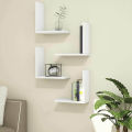 L shaped Liven Wall Shleves (set of 4) wall decoration shelves floating cmshelves display rack home tier office decorater. 
