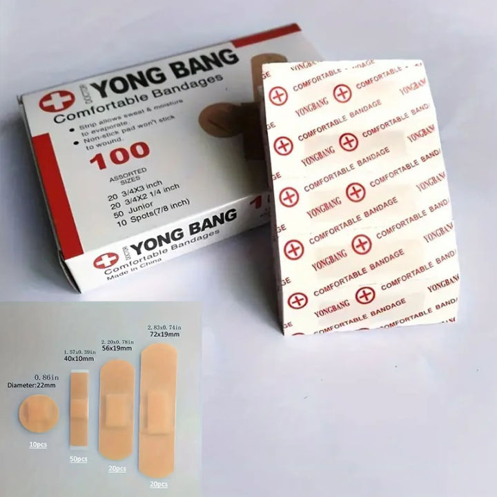 100pcs Medical Wound Adhesive Paster - Keep Your Wounds Secure Four Piece Set Of Bandages Breathable Nose Bridge Patch Acne P