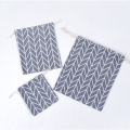 Printed cotton and linen storage bunches draw rope creative storage bag. 