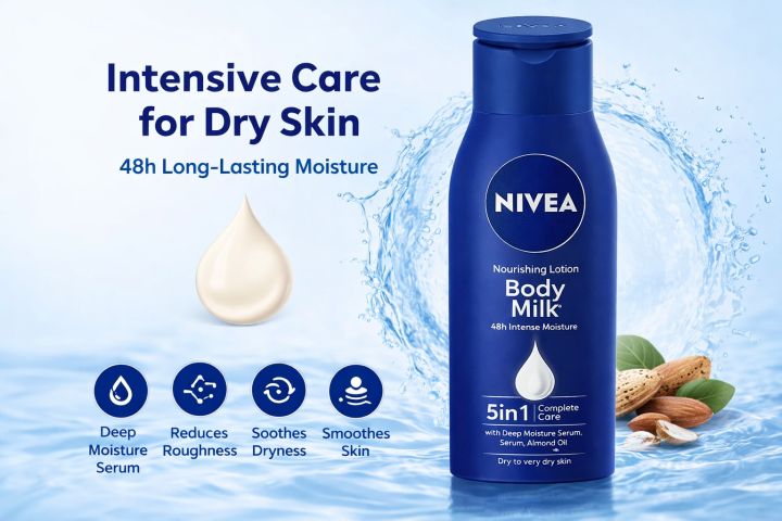 NIVEA%20Body%20Milk%20Intensive%20Care%2048h%20Moisture%20Nourishing%20Lotion%20with%20Almond%20Oil%20for%20Dry%20to%20Very%20Dry%20Skin%20Deep%20Hydration%20Smooth%20Soft%20Healthy%20Skin%20-%20Image%203