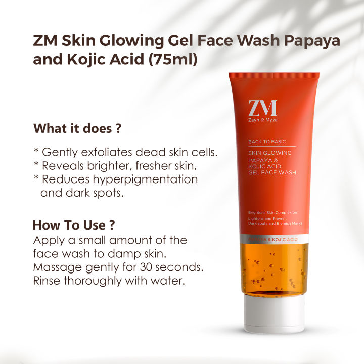Zayn%20&%20Myza%20Skin%20Glowing%20Gel%20Face%20Wash%20Papaya%20and%20Kojic%20Acid%20(75ml)%20-%20Image%202
