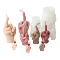 Irregular Gesture Finger Heart Scented Candle Mold Finger Gesture Silicone Soap Mold Resin Craft Painting Plaster Clay DIY Tool. 
