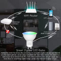 Zigbee 3.0 GU10 LED Bulb Lamps Smart Light 5W RGBCW Dimmable Spotlight Works With Gateway Alexa Echo Smartthings Bridge Z2MQTT. 