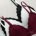 Lace Underwear Female Thin Section Bra Sexy Backless Lingerie Solid Color Embroidery Hollow Tube Top Black/RedWhite Bandeau Top. 